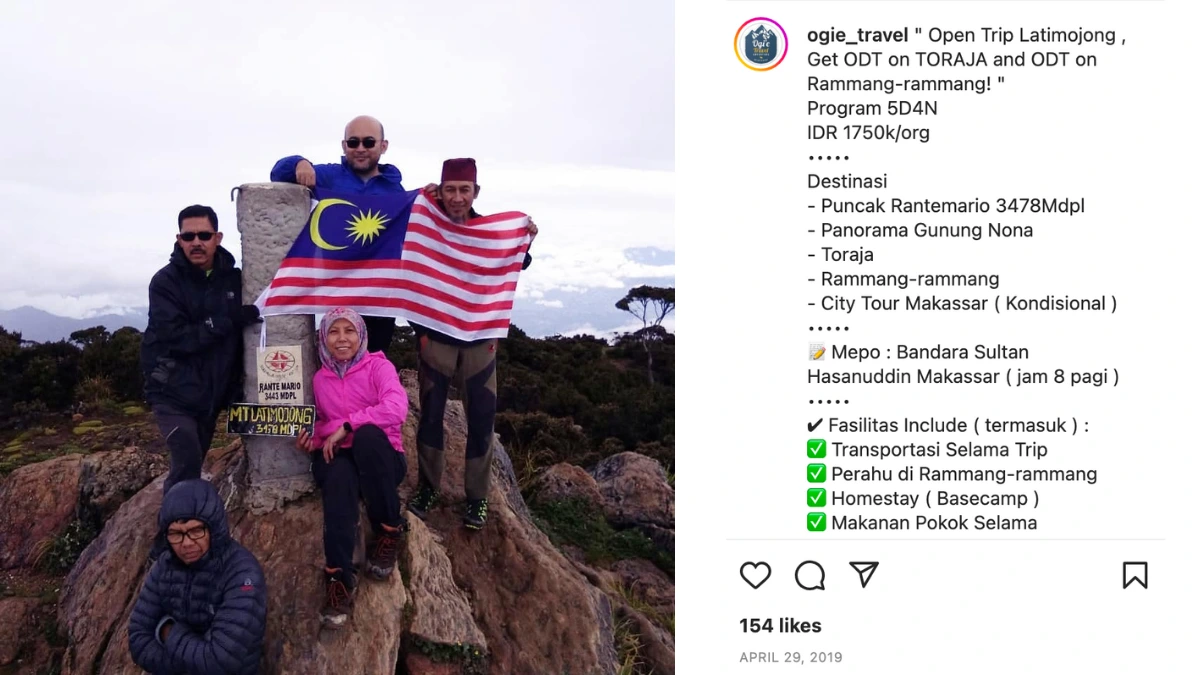 Wisatawan Asing Mendaki Gunung Latimojong