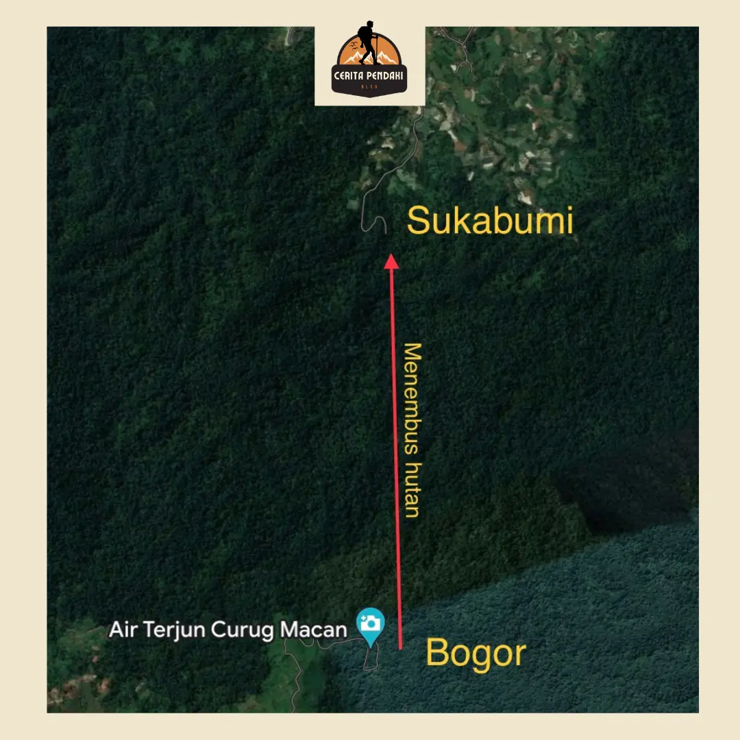 Rute dari Desa Malasari menuju Sukabumi menembus hutan Taman Nasional Gunung Halimun Salak