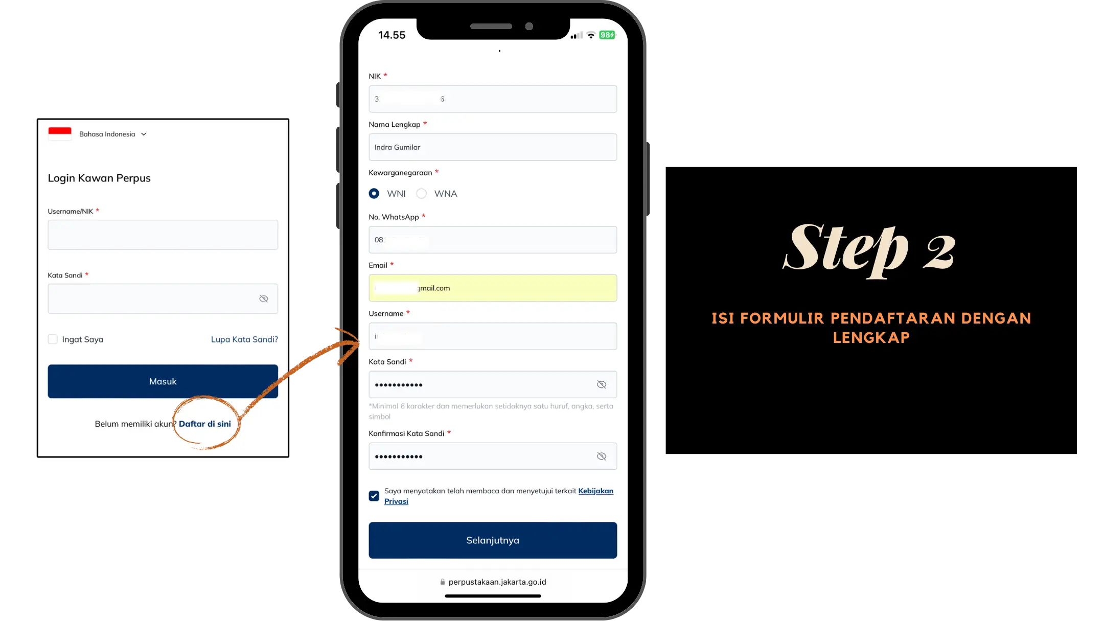 Step 2 Isi Form Pendaftaran Secara Lengkap