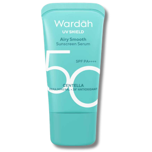 Packaging mini Wardah UV Shield Airy Smooth SPF 50 cocok dibawa hiking
